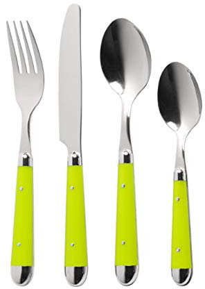 Premier Housewares Brasserie Cutlery Set - Lime Green, 16 Piece