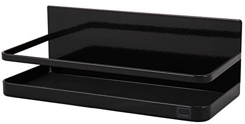 Yamazaki 2523 Magnetisches Gewürzregal, Schwarz, ca. B 9,6 x T 4,3 x H 8,4 cm (24,5 x 11 x 8,5 cm), Turm Gewürzregal, Küchenaufbewahrung