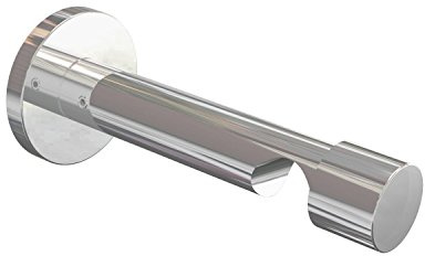 Flairdeco Träger offen mit Schraubkappe für 20 mm Ø Gardinenstange, 1-läufig, Metall, Chrom