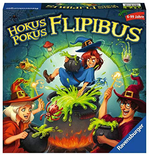 Ravensburger Kinderspiele 20355 - Hokus Pokus Flipibus - Aktionsspiel mit Springeffekt für Kinder ab 6 Jahren