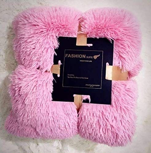 YIYIDA Couverture plaid PV à poils longs - En microfibre - Fausse fourrure - Pour la TV, la climatisation - Légère et moelleuse - 130 x 160 cm - Rose