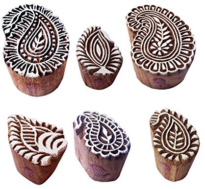 Papier Drucken Blöck Künstlerisch Paisley Designs Holzstempel (Set von 6)
