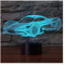 SISYS 3D Illusion Lampe LED Nachtlicht, Optische 3D-Illusions-Lampen Tischlampe Nachtlichter 7 Farben Berührungsschalter Schreibtischlampe mit 150cm USB-Kabel Kinder Nachtlampe, Rennwagen