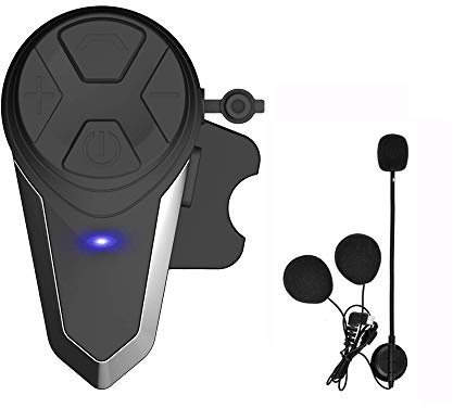 BT-S3 - Intercomunicador de auriculares Bluetooth para casco de motocicleta, interfono, walkie-talkie para moto y esquí (GPS/FM Radio/Voice Command/Music/Handsfree/Range-800M)/2-3Riders/Single