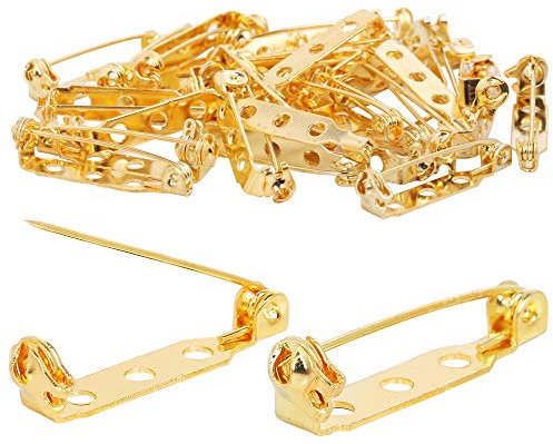 100PC de broches de TRIXES - Fermoir de sécurité avec barre de fixation au dos - 25 mm - en Or