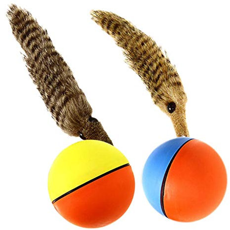 Weazel Ball Battery Operated Ball Dog Cat Toy Pack of 2