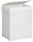 SONGMICS Cesta de lavandería tejida a mano, 23.8 galones (90 L), cesta de lavandería de ratán sintético con tapa y asas, plegable, bolsa de forro extraíble, blanco ULCB51WT
