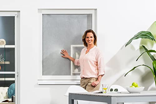 empasa Sonnenschutz Fliegengitter Insektenschutz Gaze für Fenster 130 x 150 cm Klettband
