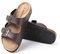 Hitmars Sandale Homme Bout Ouvert Tong Ete Mules Pantoufle Cuir Synthétique Claquette Piscine Plage Flip Flop Confort Boucle Marron-2 43 EU