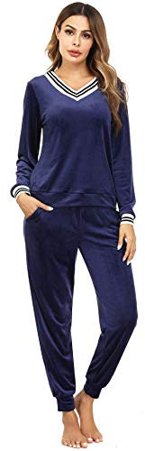 Irevial Pigiami Due Pezzi da Donna, Tuta Donna da Ginnastica in Velluto Sportiva da Yoga Jogging Training, Pigiama Donna Pile Set