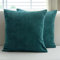 Encasa XO Chenille Kissenbezüge Set von 2 | Azul Blue - (24x24) (60x60 cm) | Dekorative Akzent Quadratische Wurfkissenbezüge Für Couch, Heimdekoration, Sofa