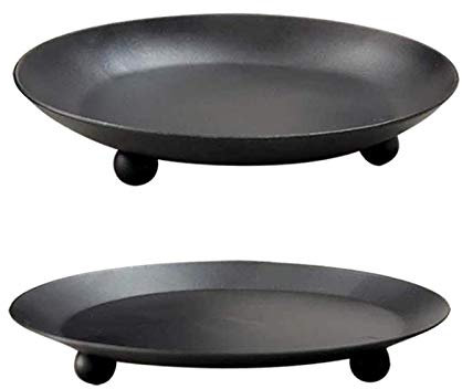 2 x schwarze Metall-Kerzenhalter für Stumpenkerzen, dekorativer Darm-Kerzenständer für Säulen, Kugel, Kerzenständer, Teelichthalter