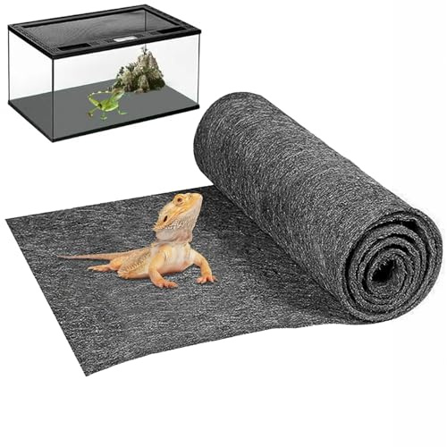 Mechpia 47 x 24 Large Reptile Carpet Terrarium Liner Bedding Reptile Substrate Mat Tank Accessories for Bearded Dragon Snake Lizard Tortoise Leopard Gecko (Grey)