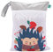 Happy Cherry Windelbeutel Wasserdicht Wetbag Nasstasche für Stoffwindeln Reißverschluss Nass und Trocken Windel Beutel Unterwegs Kindergarten Grau Igel