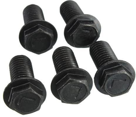 WEKOW 3/5pcs Sägeblattschraube M6 X 16 Mm / M7 X 17 Mm / M8 X 18 Mm Linksgewinde Schwarzmetall-Sechskantflansch (3,M7 x 17mm)