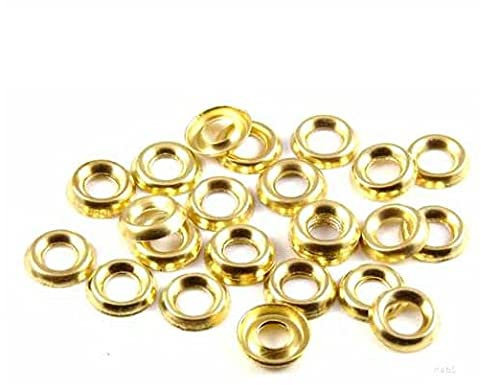 TERF® Lot de 100 rondelles à vis en laiton plaqué Taille 6 6 g