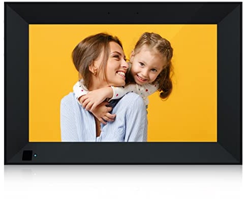 Hyjoy Digitaler Bilderrahmen 10.1 Zoll WLAN,32 GB Digitale Bilderrahmen,IPS Touch Screen HD Display, Lichtsensor, Auto-Rotate, um Fotos oder Videos überall über App zu Teilen