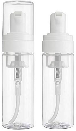 Botellas dispensadoras de espuma de plástico transparente vacías de 100 ml botellas de espuma recargables para jabón de manos limpiador facial, Transparent, 150m l, Moda