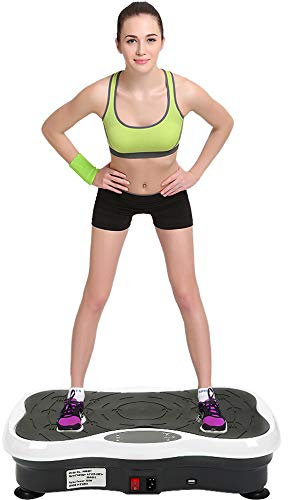 Fitness Platte Vibrationstrainer, für den Büro-Wohnzimmer, Multi-Funktions mit Bluetooth und USB,Vibrationsplatte Body-Shaper der Eignungs-Ausrüstung (Schwarz+Weiß)