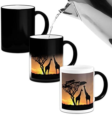 Personalised Magic Mug, Color Changing Black Heat Activated 11oz Customised Gift Tea Coffee Mug with Your Own Photo Logo Text Hidden Message - Gift for Valentines Birthday Anniversaries Any Occasions