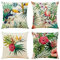 NIULAA 4er Set Kissenbezug 40x40 Tropisch Pflanzen Deko Kissen Leinen Couchkissen Landhaus Kissenbezüge Sommer Wohnzimmer Sofakissen Bunt kissenhülle Outdoor für Loungemöbel