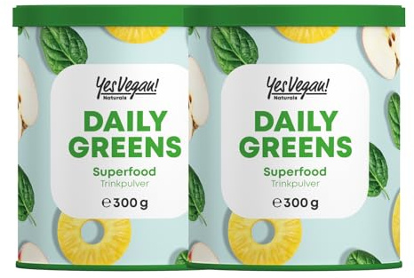 2x 300 Gramm I Daily Greens Superfood Pulver I mit Superfoods, Vitaminen, Mineralstoffen, vegan Protein und Ballaststoffen I Smoothie Pulver