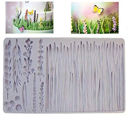 unknowns Piante Erba di Grano Selvaggio Prato Stampo in Silicone Lavanda Bordo Torta Fondente Fai da Te Bambino Compleanno Che Decora Strumenti Caramelle Cioccolato Gumpaste stampi