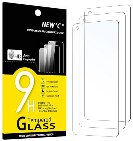 NEW'C 3 Piezas, Protector Pantalla para Realme Narzo 50, Realme 9 Pro, Cristal templado Antiarañazos, Antihuellas, Sin Burbujas, Dureza 9H, 0.33 mm Ultra Transparente, Ultra Resistente