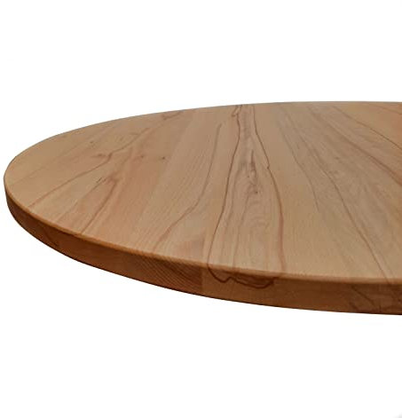 Holz-Projekt-Summer Tischplatte Kernbuche massiv rund Holztischplatte für Stehtisch Bistrotisch (Oberfläche unbehandelt (roh), Durchm.: 90cm)
