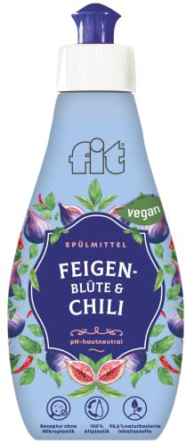 fit Spülmittel Duftedition Feigenblüte & Chili, Geschirrspülmittel flüssig, biologisch abbaubares Spülmittel, fit Geschirrspülmittel nachhaltig & vegan, Karton 6x 400 (2400 ml)