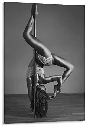 Pole Dance Lady Schwarz und Weiß Foto-Poster Heimdekoration Wandkunst zum Aufhängen von Bild, dekorativ, 50 x 75 cm
