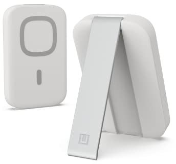 U by UAG Magnetic Wireless Portable Charger 18W Power Bank 4000mAh USB-C Fast Charging External Backup Battery with Kickstand Compatible with iPhone 17, Galaxy S25, Lucent Marshmallow White