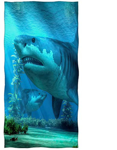 Violetpos Badetuch Meeresboden Hai Blauer Ozean 70 cm x 140 cm Strandtuch