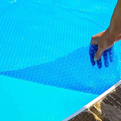 CFLNYC Solar Pool Cover Rectangle, 1/2/3/4/5/6/7/8 m, Bubble Heating Film Anti Dust Paddling Pool Cover for Garden Outdoor (Color : Blue, Size : 2x8m(6.6ftx26.5ft))