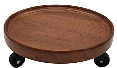 Pedestal de Bonsai Plant Caddy Soporte for plantas en macetas Jardinería Redondo Imitación de madera Base de bandeja for maceta móvil con rueda universal Carretilla for macetas for interiores y exteri