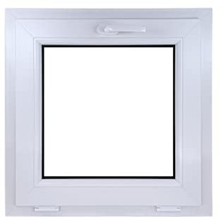 ECOPROF Kipp - Kellerfenster | Kunststoff Fenster | Gartenhaus Fenster | Maße: 65x65 cm (650x650 mm) | Farbe: Weiß | 70mm Profil