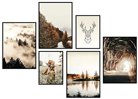 CreativeRobin » Herbst « Premium Poster Set als Wohnzimmer Deko | 4x A3 + 2x A4 Wandbilder Collage