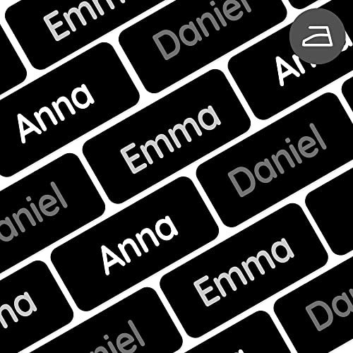 My Nametags® 56 Iron On Name Labels for Clothes | Waterproof & Washable Name Tags for Clothes & School Uniforms | Clothing Labels for Kids, School, Nursery, Kindergarten & Care Homes - Black