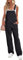 Roskiky Salopette da donna in jeans Loose Fit Denim Bib Baggy Tuta Straight Wide Leg Stretch Jean Pantaloni alla moda, Nero , XXL