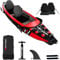 SKINHAWK Premium Full Drop Stitch Kajak 385 Rot, Schlauchboot, Kanu, zum Aufblasen, Adventure Kajak 385 x 85 cm