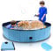Vigevee Hundepool für Kleine Hunde 160x30cm Hundepool fur Große Hunde Hundebadewanne Planschbecken Hundepool Faltbar Blue Hunde Pool inkl. Badebürste & Reparaturset Dog Pool