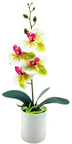 WAOCEO Plantes Artificielles Fausse Fleur d'orchidée Artificielle en Pot, Excellente Plante bonsaï résistante aux UV, for l'extérieur et l'intérieur for Balcon Décor de Fausses Plantes (Color : D)