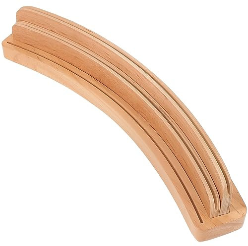 Happyyami Support De Plateau De Cartes à Jouer Base en Bois Incurvée Support Daffichage en Bois Support De Photos Présentoir De Cartes à Jouer Porte-Cartes à Jouer Palette Arc Caton