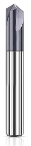 ASNOMY Fresa de chaflán VHM de 4 mm con 3 flautas en V, fresadora de ranurado de 120 grados, fresadora CNC con revestimiento TiAlN para máquinas herramientas y biselados