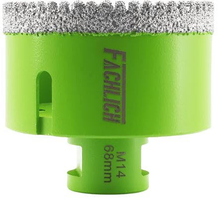 FACHLICH Fliesen Diamantbohrer 68mm M14 Gewinde Diamant-Bohrkrone Lochsäge Fliesen für Porzellan Fliese Keramik Granit Marmor Trockenbohren