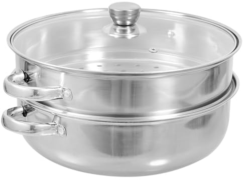 PRETYZOOM 1 Set Amphora Kitchen Tool Steam Pots with Lid Rich Steaming Cookware Steaming Pot for Cooking 2-tier Steam Pot Kitchen Supplies Cooker Pot Steamer Stainless Steel Glass