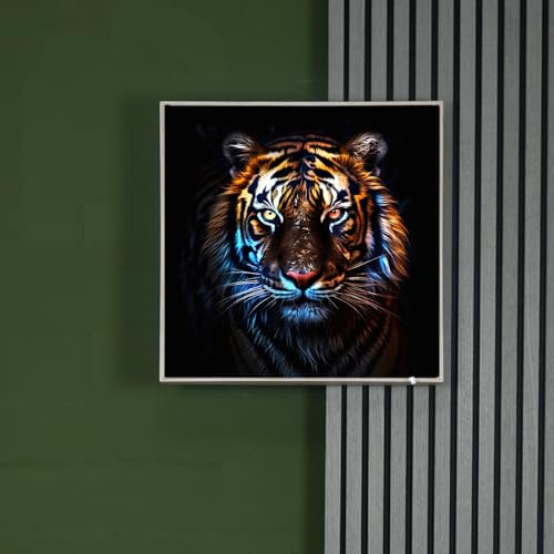 sedax LED Bilder Tiere | Tiger Portrait 50 x 50 Holz Flora