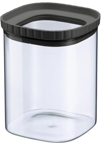 Westmark Glasdose mit Silikondeckel – Praktische Vorratsdose mit Deckel, ideal zur Aufbewahrung von Nudeln, Gewürzen, Tee, Süßigkeiten und vielem mehr, eckig, stapelbar – 1080 ml