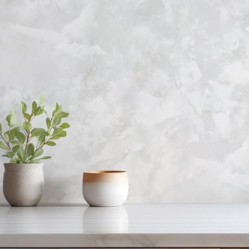 UNIK Nordic Küchenrückwand Folie aus Glaslaminat, BxH: 80x100cm, Küchenfolie selbstklebend mit Motiv: Glossy Marble/Marmor, Spritzschutz für die Küche, kratzfest, hitzeresistent und hygienisch