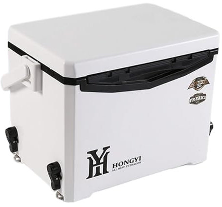 Hard Cooler Box - Lightweight Picnic Cooler Portable Travel Cooler | Small Hard Cool Box with Convenient Mobility Upgraded Floor Handle Hard-Walled Box for Picnic, Drinks,